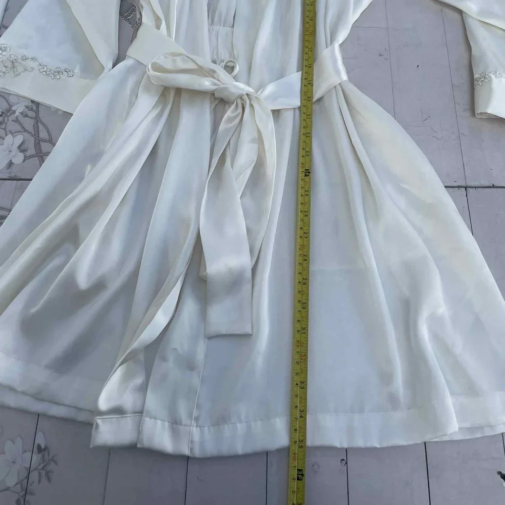 Morgan Taylor Cream Satin Robe